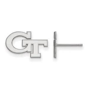 10K White Gold Georgia Institute of Technology XS Post Earrings