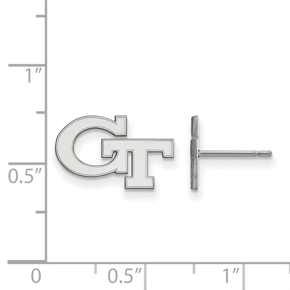 10K White Gold Georgia Institute of Technology XS Post Earrings