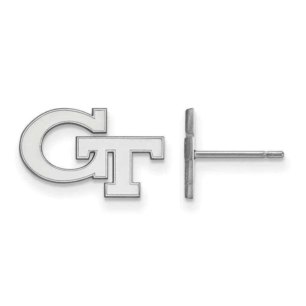 10K White Gold Georgia Institute of Technology XS Post Earrings