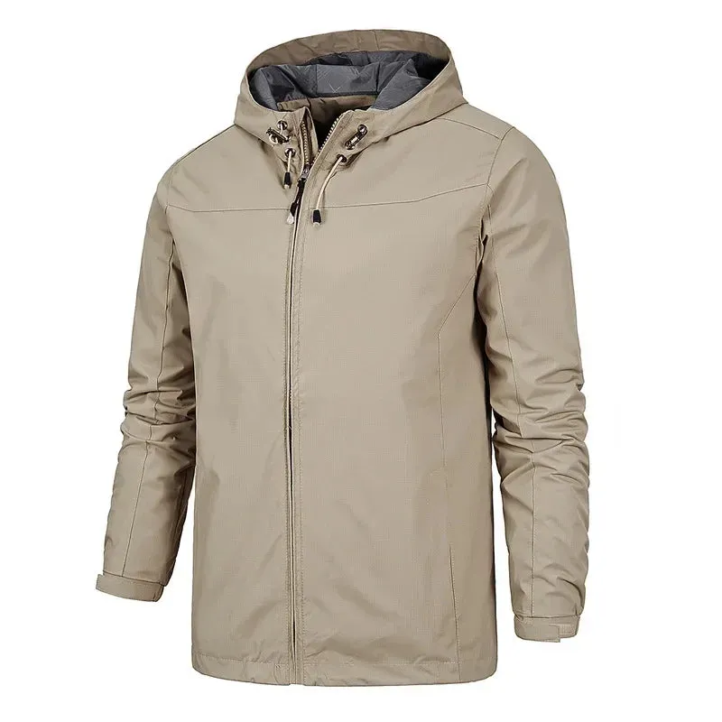 2024 Brand Spring Autumn Men's Jackets Waterproof Windproof Thin Jacket Overcoat for Male Single Layer Trench Coat Jacket