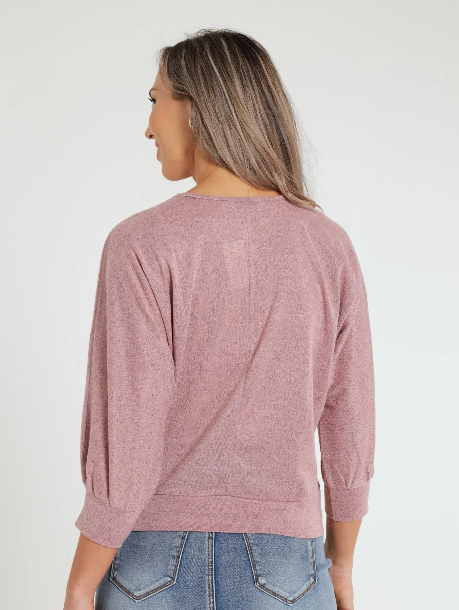 3/4 Sleeve Dolman Tee - Pink