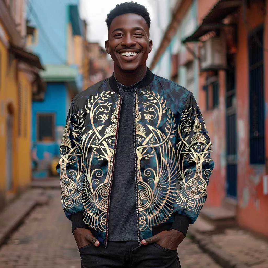Adinkra Symbols Bomber Jacket Tree of Life DT02