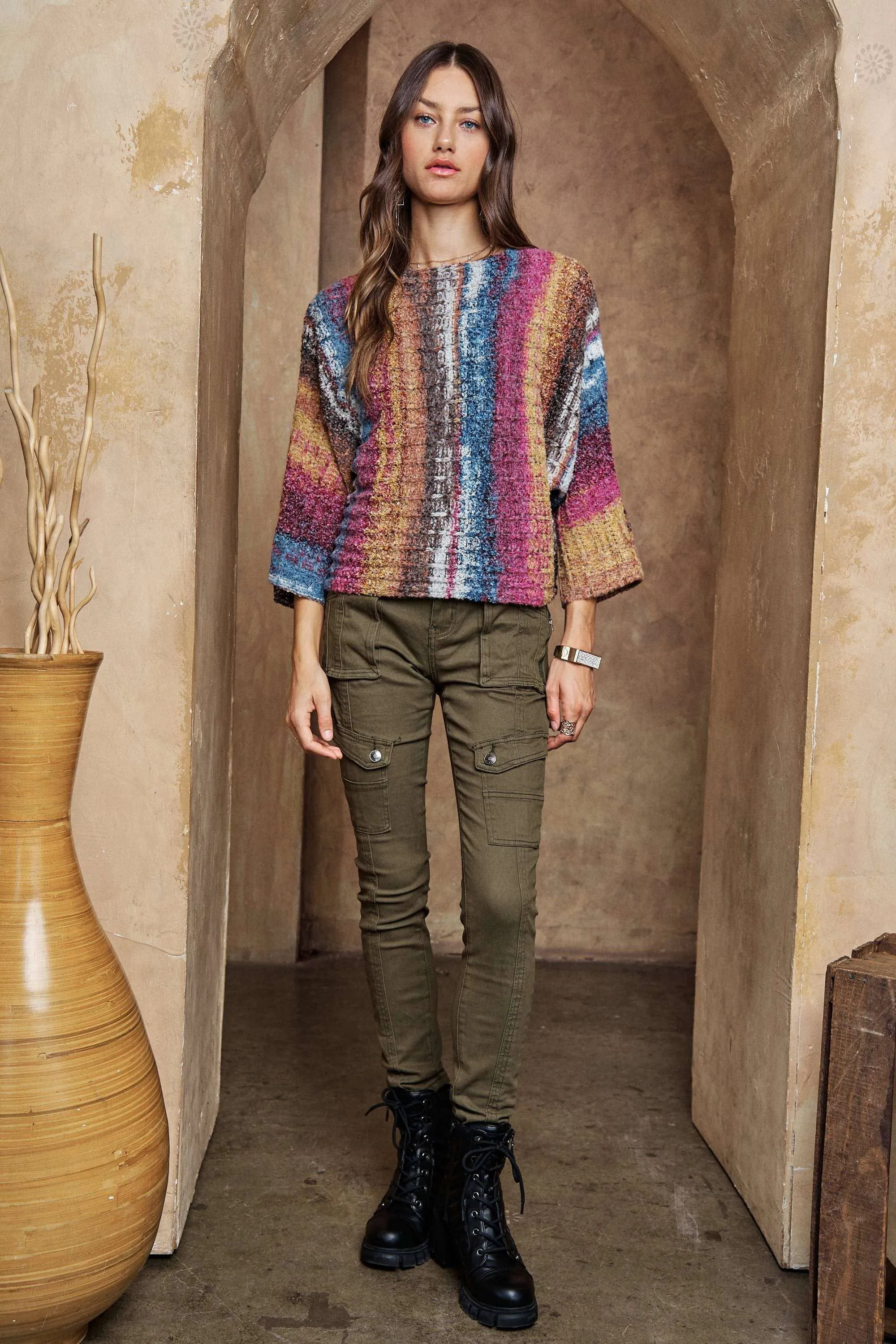 adora - MULTI COLOR SWEATER TOP