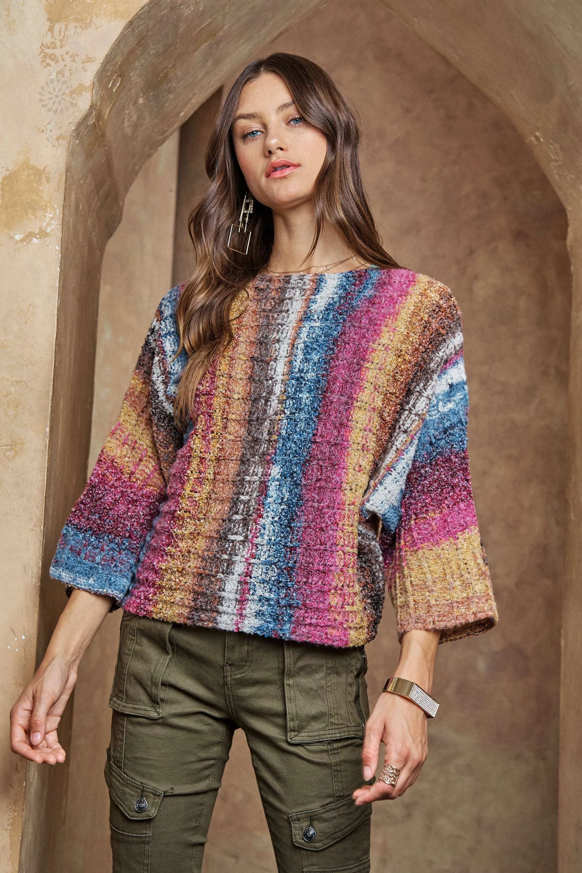 adora - MULTI COLOR SWEATER TOP