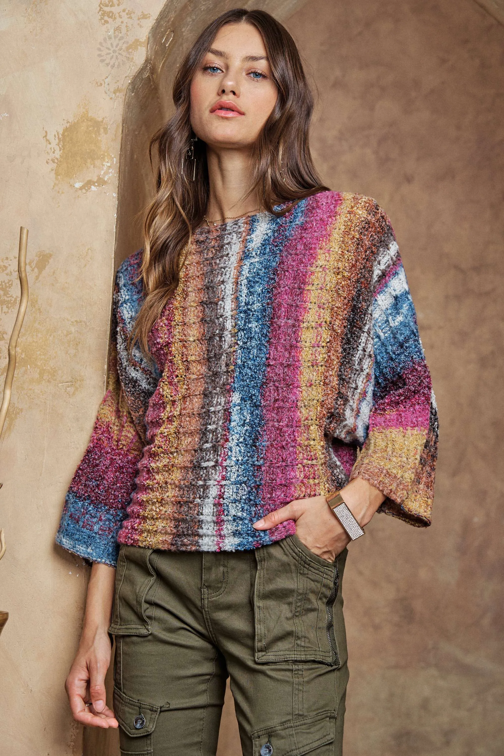 adora - MULTI COLOR SWEATER TOP