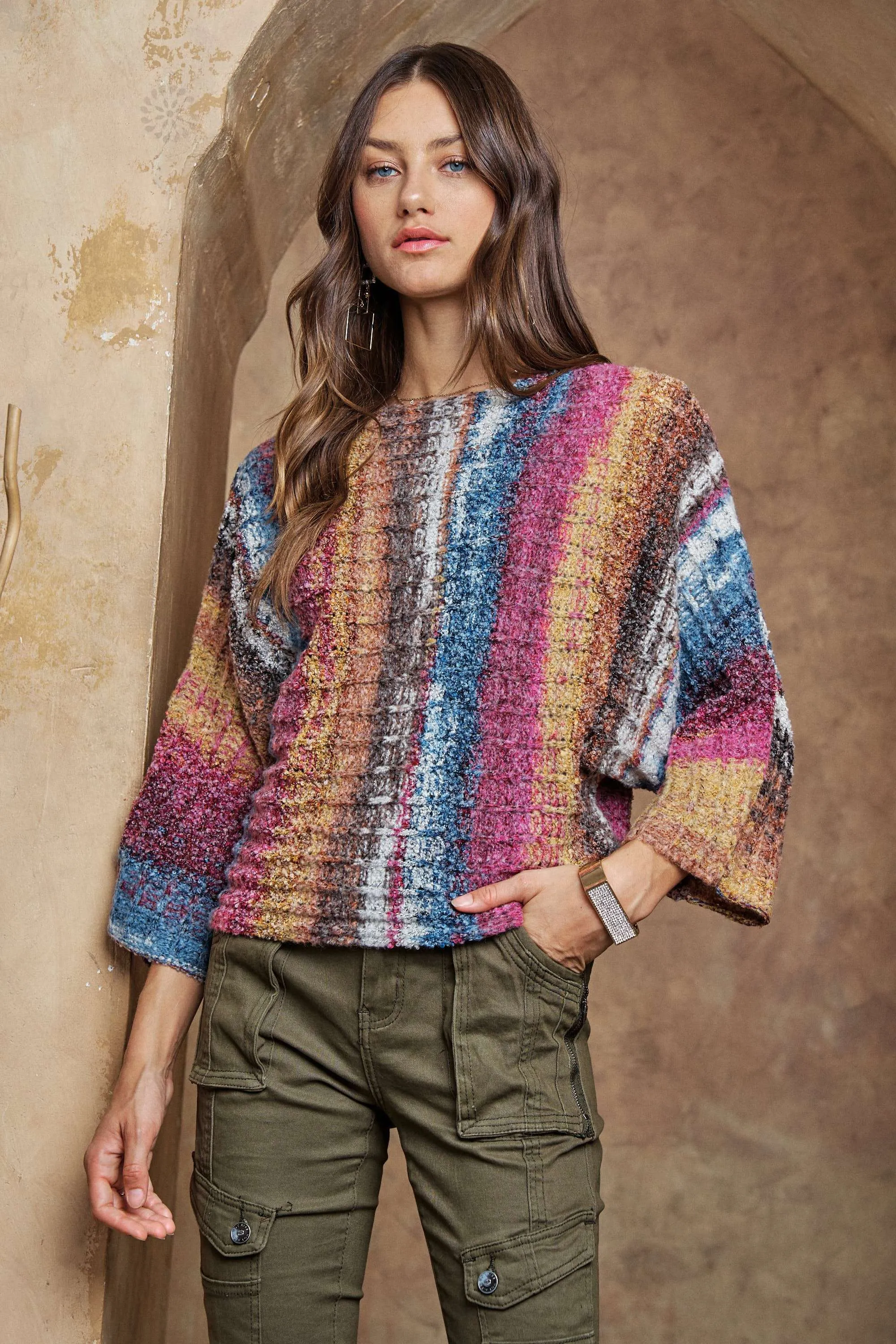 adora - MULTI COLOR SWEATER TOP