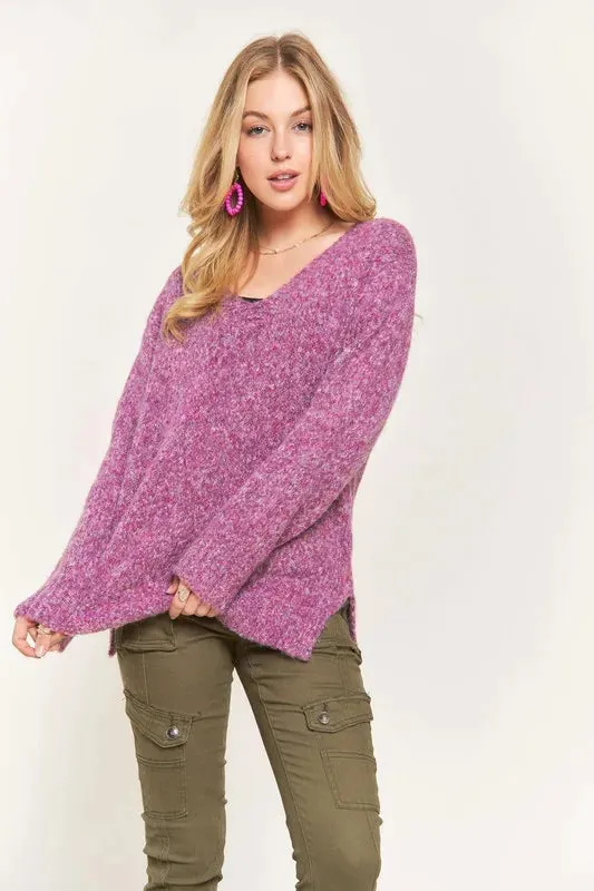 ADORA Two Tone Sweater Tunic Top