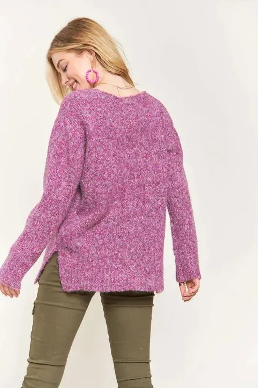 ADORA Two Tone Sweater Tunic Top