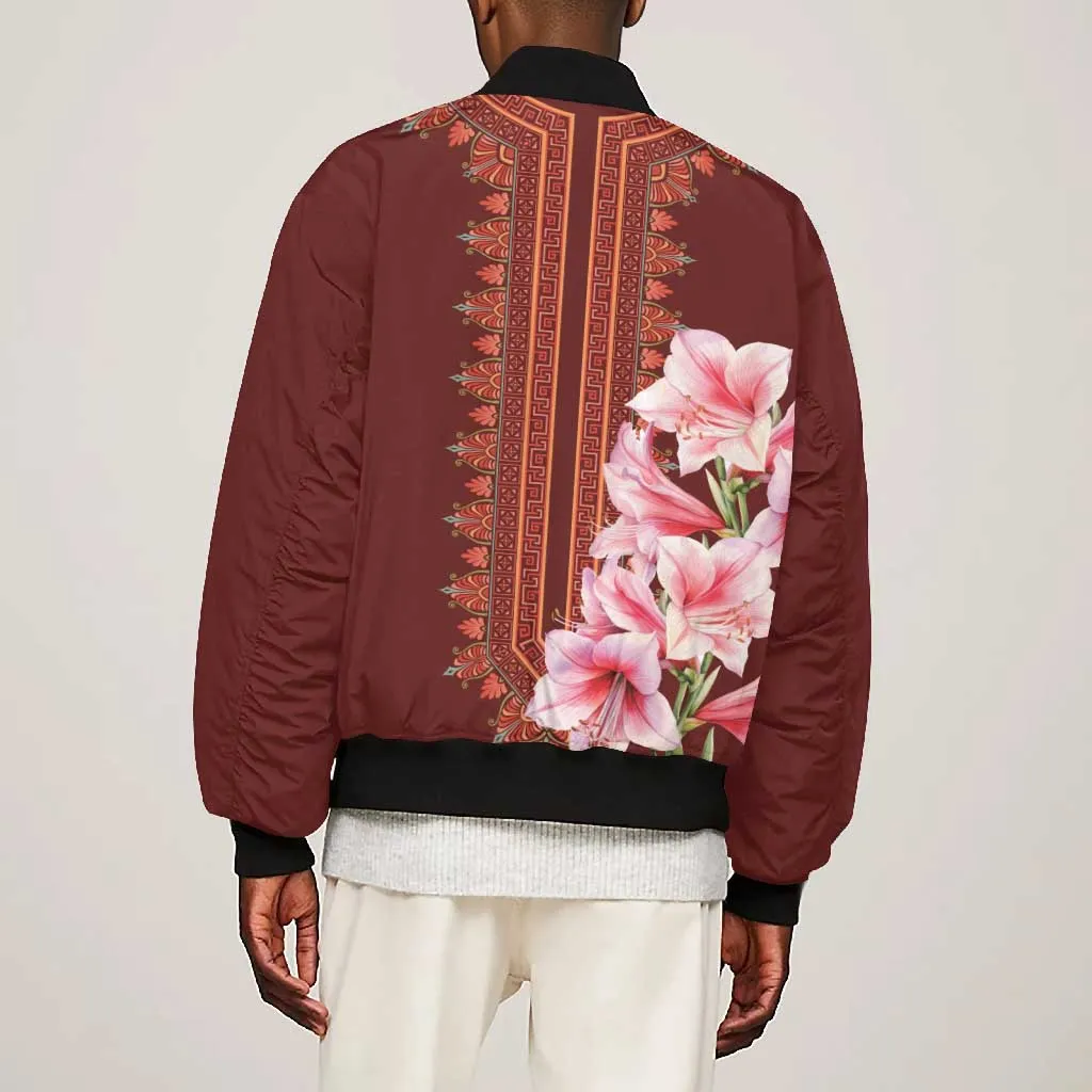 Africa Dashiki Bomber Jacket With Belladonna Lily LT18