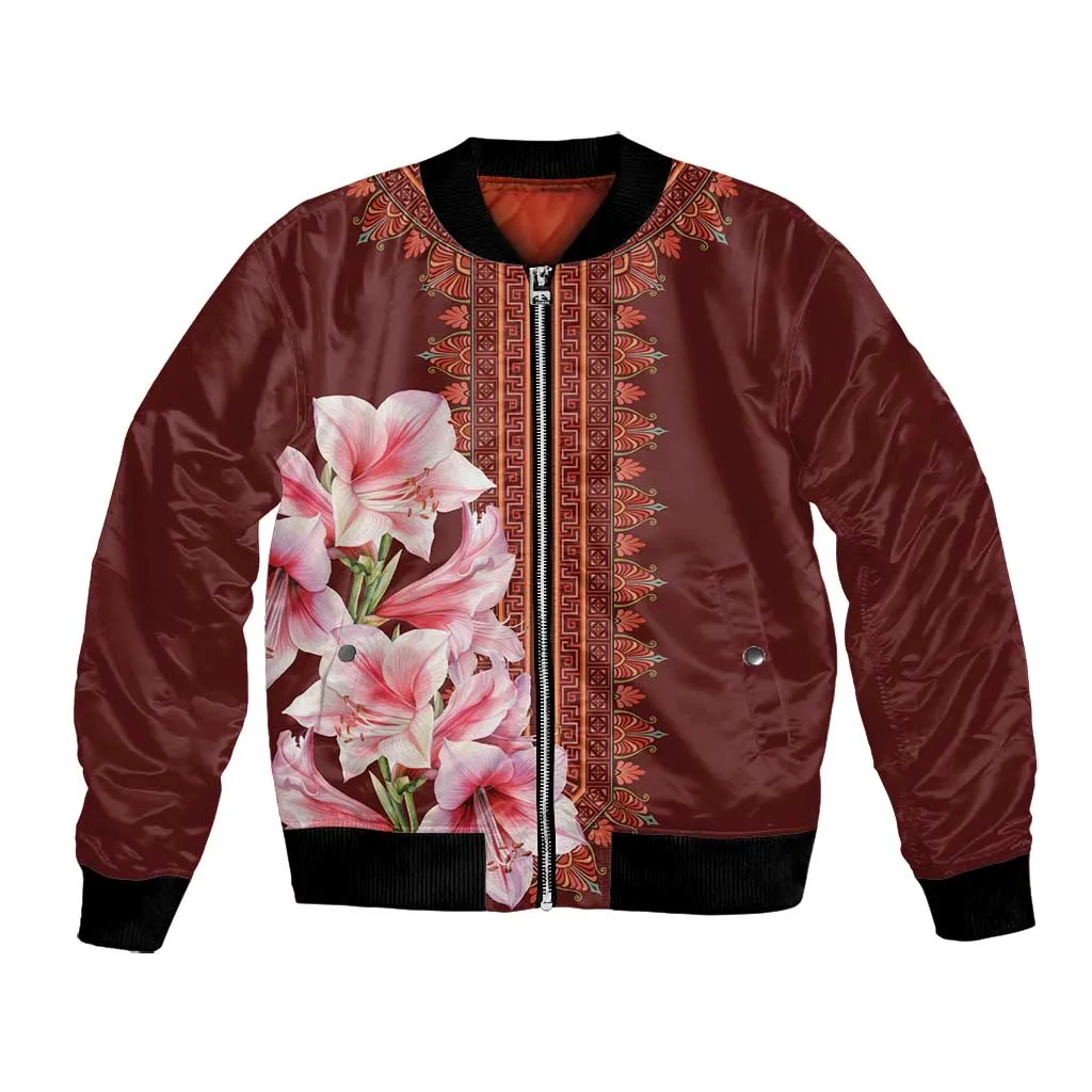 Africa Dashiki Bomber Jacket With Belladonna Lily LT18