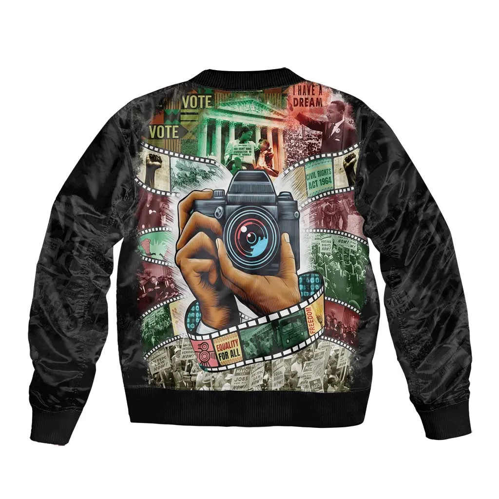 African American Civil Rights Leaders Bomber Jacket Heritage in Frames Photography DT03