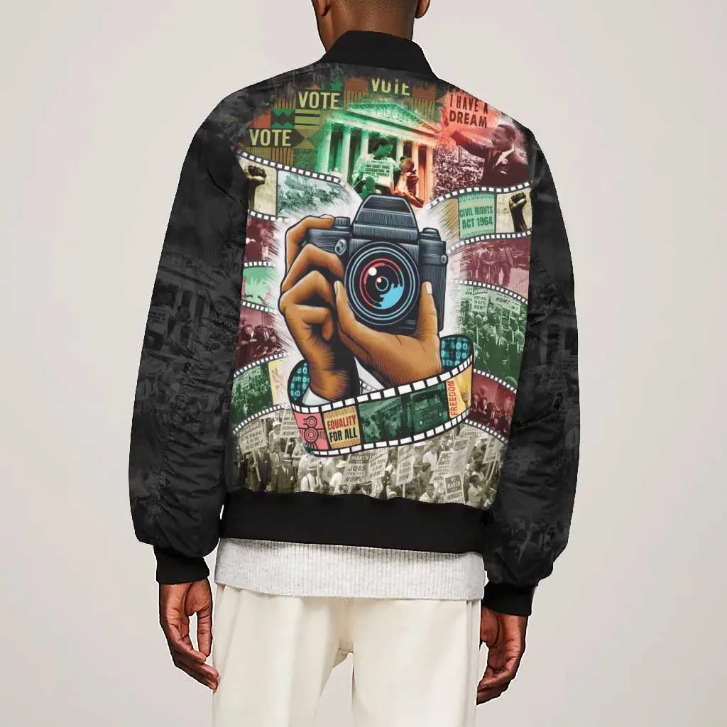African American Civil Rights Leaders Bomber Jacket Heritage in Frames Photography DT03