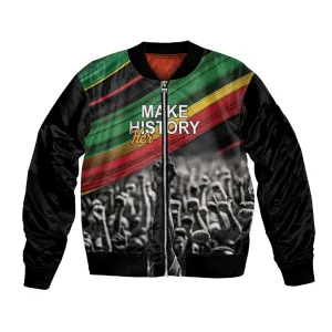 African-American History Month Bomber Jacket Black Power Hand Make His-Herstories LT9