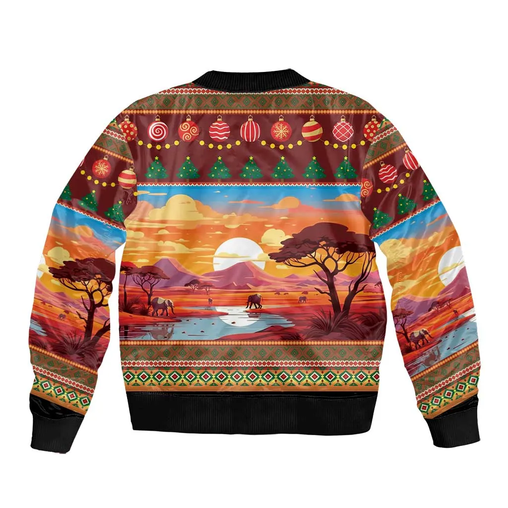 African Christmas Bomber Jacket Afro Heritage and Celebrated DT03
