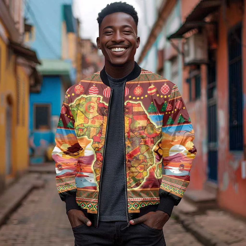 African Christmas Bomber Jacket Afro Heritage and Celebrated DT03