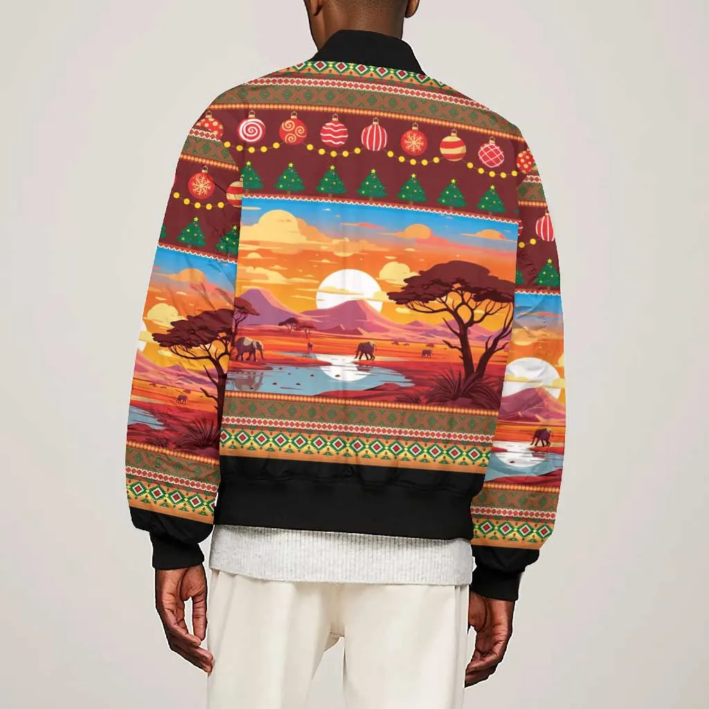 African Christmas Bomber Jacket Afro Heritage and Celebrated DT03
