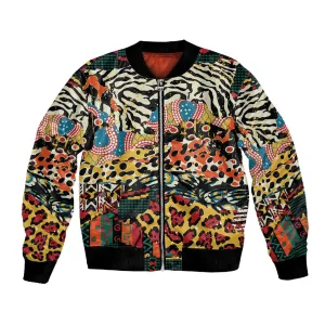 African Wildlife Bomber Jacket Animal Pattern DT02
