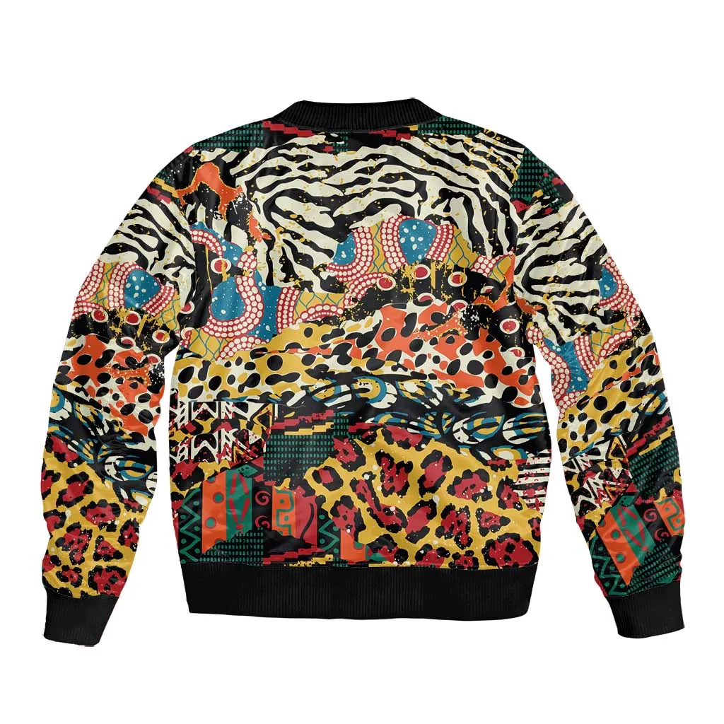 African Wildlife Bomber Jacket Animal Pattern DT02