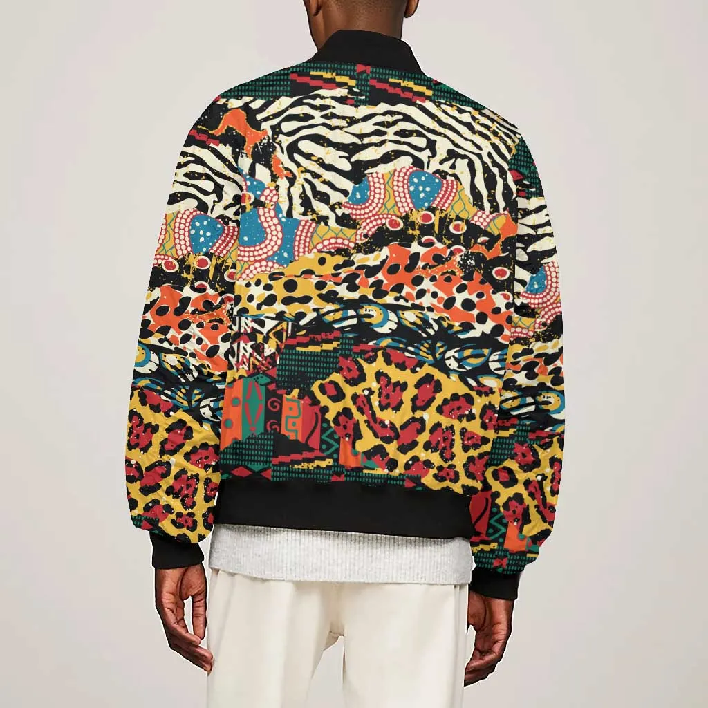 African Wildlife Bomber Jacket Animal Pattern DT02