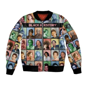 Afro Black Herstory Bomber Jacket African Women History DT03