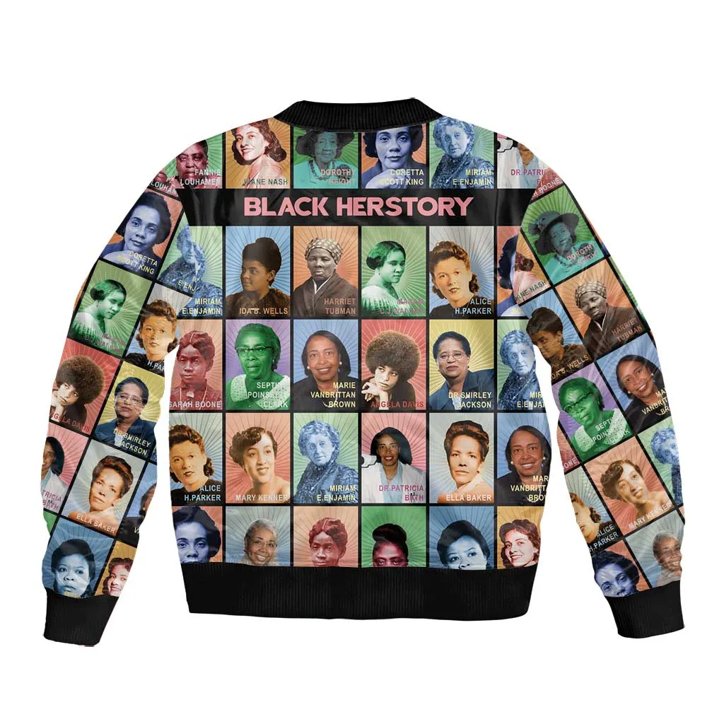 Afro Black Herstory Bomber Jacket African Women History DT03