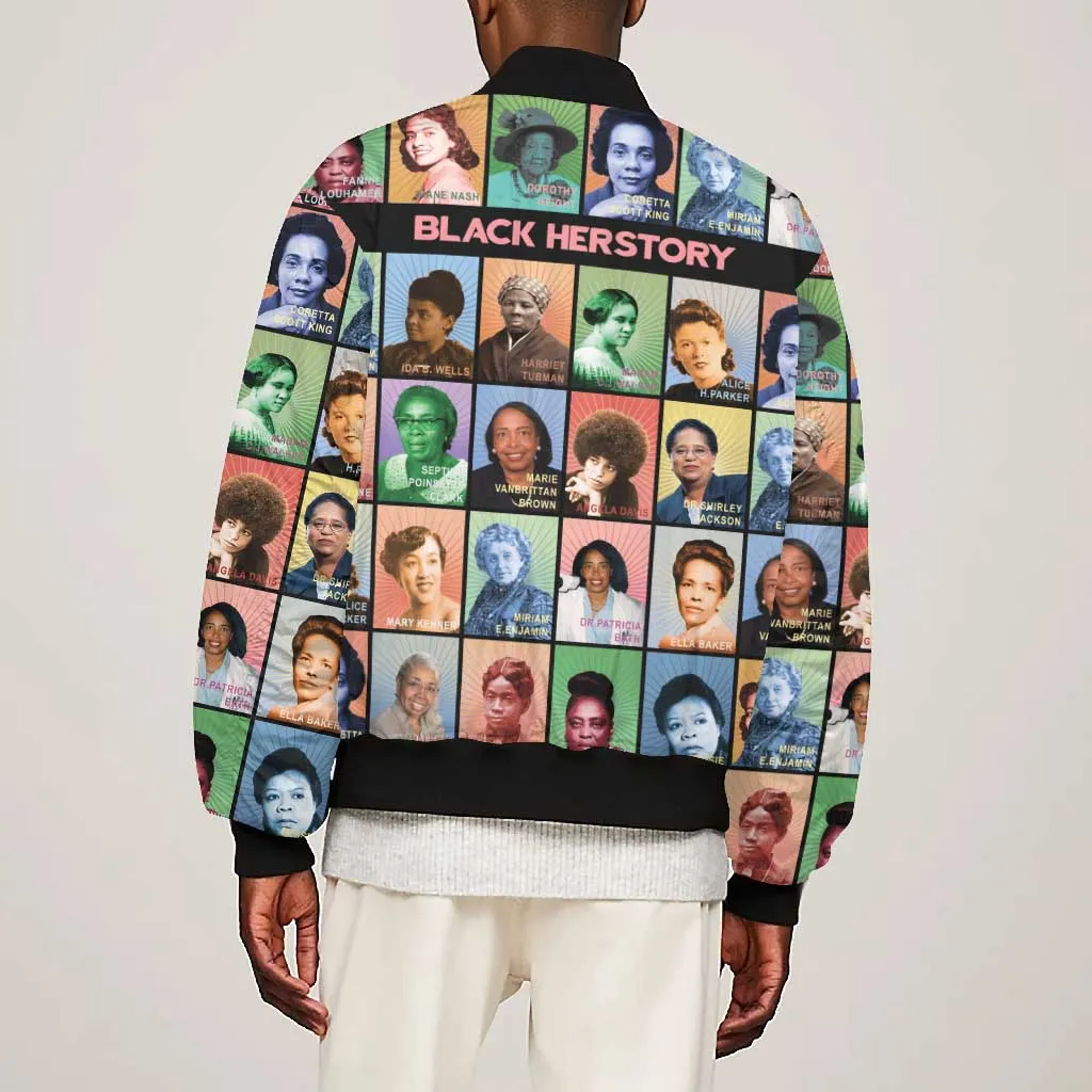 Afro Black Herstory Bomber Jacket African Women History DT03