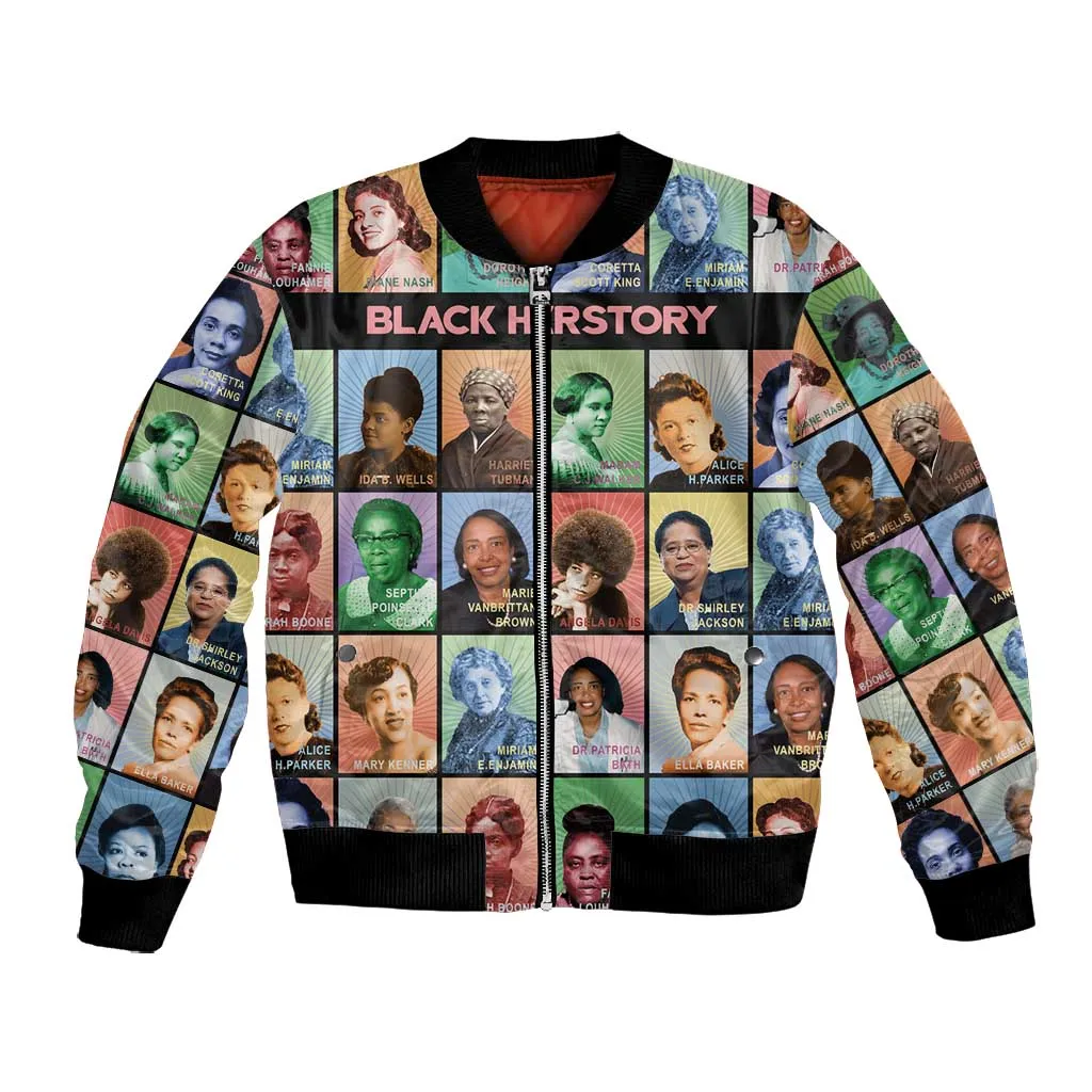 Afro Black Herstory Bomber Jacket African Women History DT03