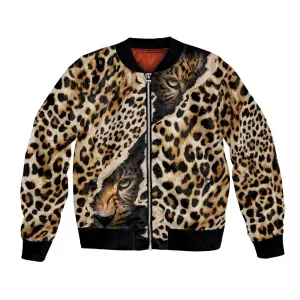 Afro Leopard Skin Pattern Bomber Jacket Version 02 LT9