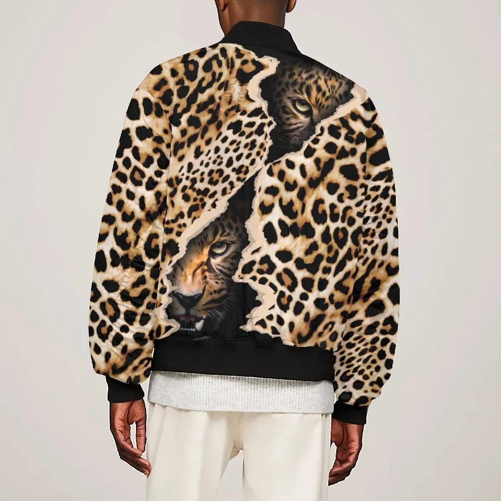 Afro Leopard Skin Pattern Bomber Jacket Version 02 LT9