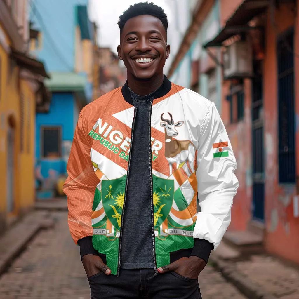Afro Niger Bomber Jacket Dama Gazelle African Pattern - Republic Day LT14