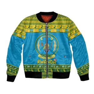 Afro Rwanda Christmas Bomber Jacket Noheli Nziza Coat Of Arms - African Pattern LT15