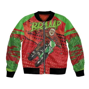 Afro Santa Braaap Bomber Jacket Motorcross Christmas DT03
