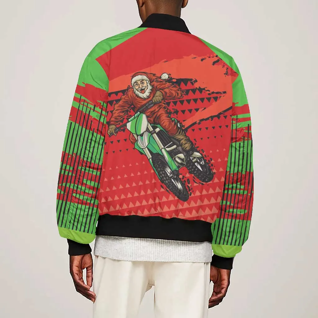 Afro Santa Braaap Bomber Jacket Motorcross Christmas DT03