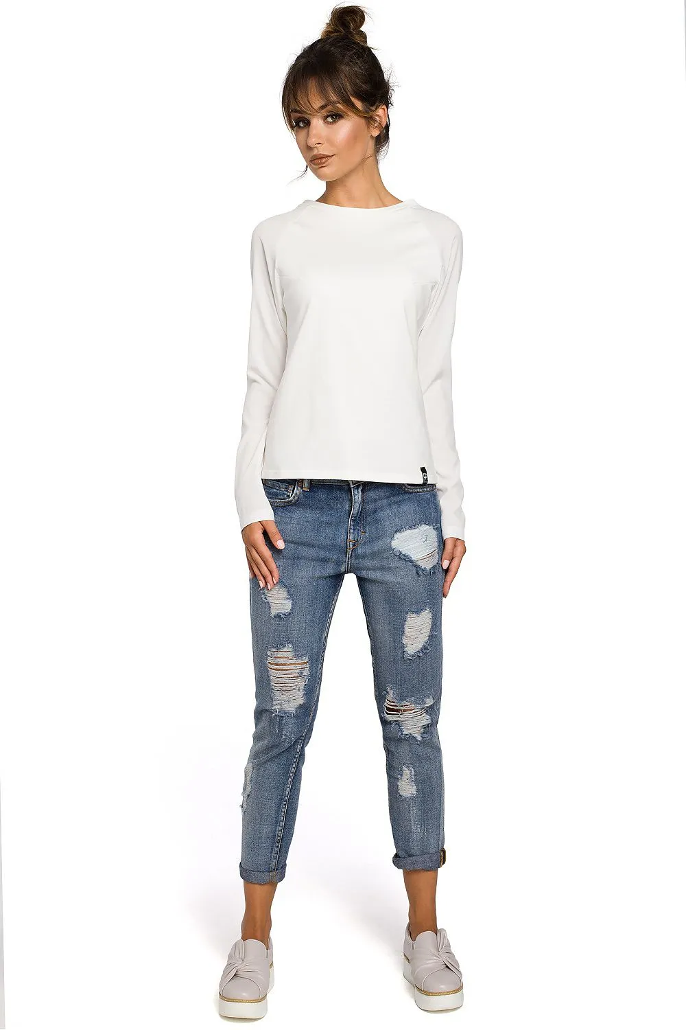 Airy Sleeve Knit Blouse