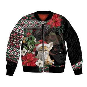Algeria Christmas Personalized Bomber Jacket Fennec Fox Santa and Traditional Pattern LT9