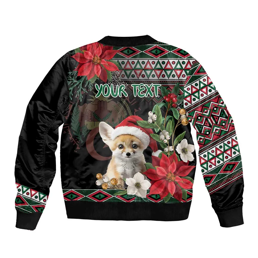 Algeria Christmas Personalized Bomber Jacket Fennec Fox Santa and Traditional Pattern LT9