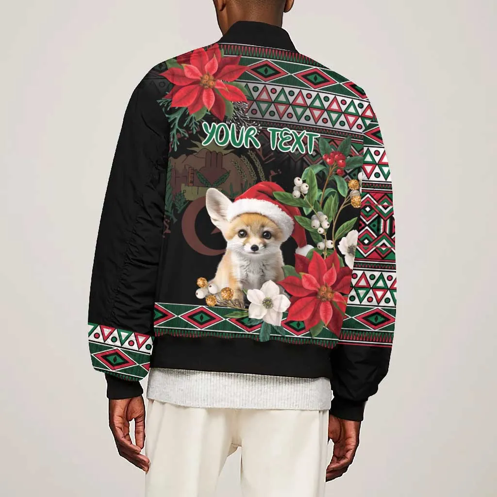 Algeria Christmas Personalized Bomber Jacket Fennec Fox Santa and Traditional Pattern LT9