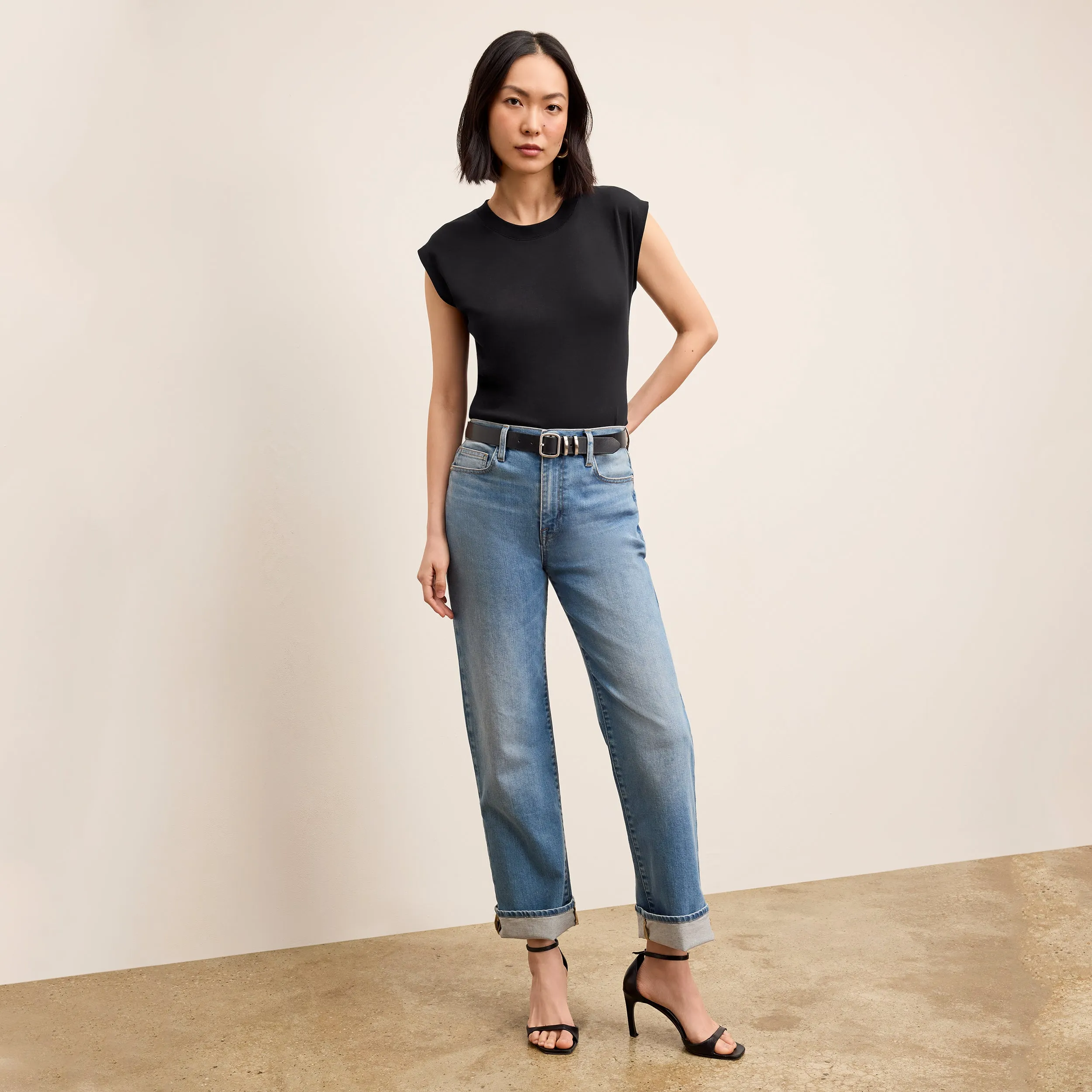 Alina Muscle Tee - Organic Pima Cotton :: Black