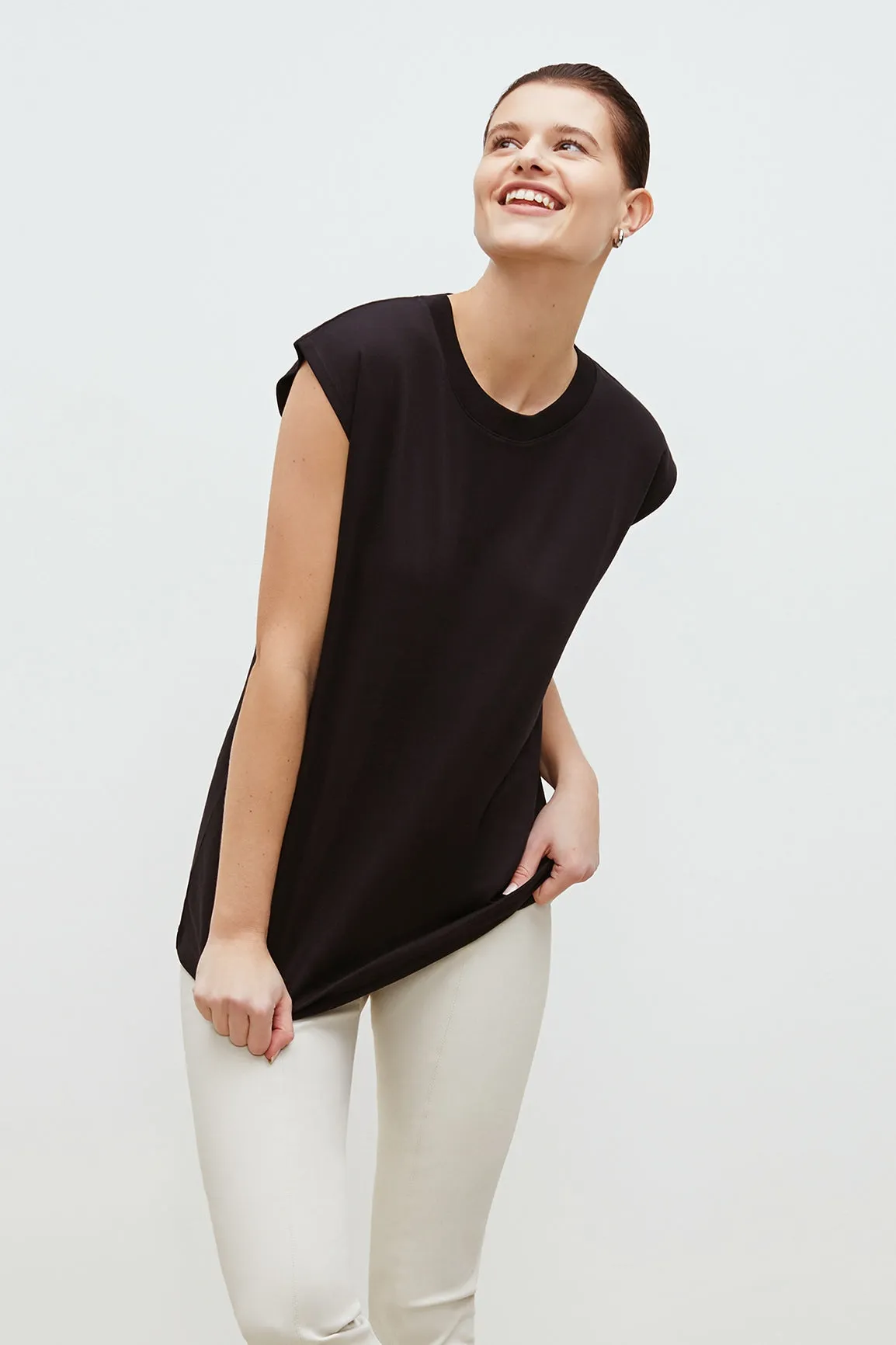 Alina Muscle Tee - Organic Pima Cotton :: Black