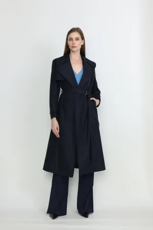 Andria Trench Coat in Navy