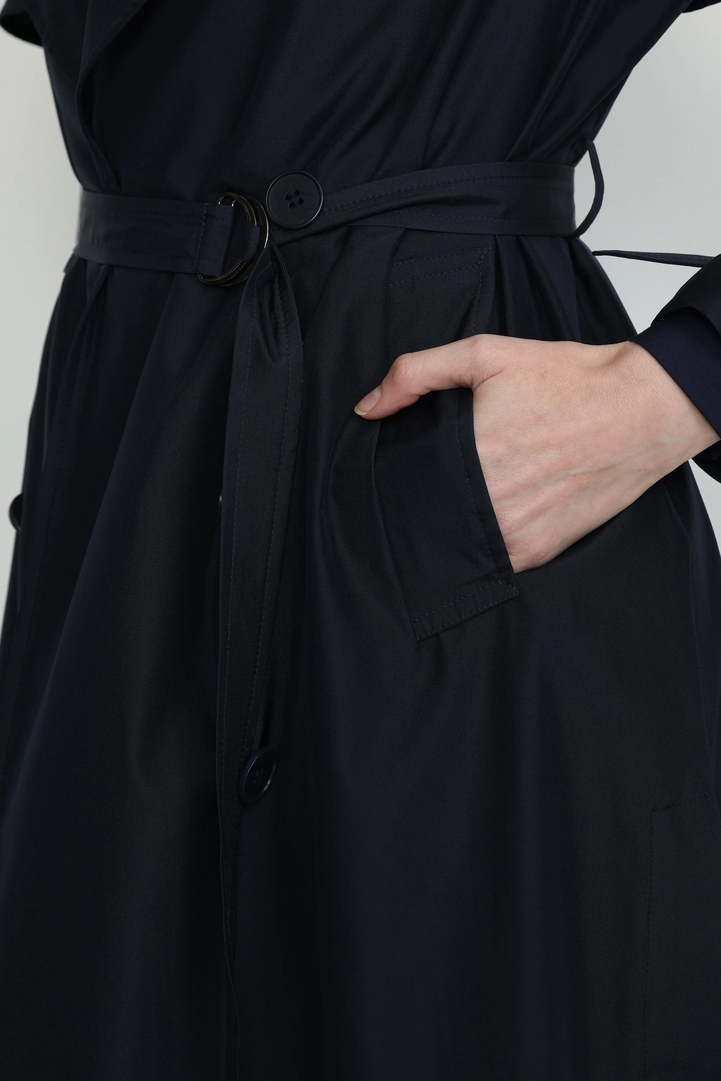 Andria Trench Coat in Navy