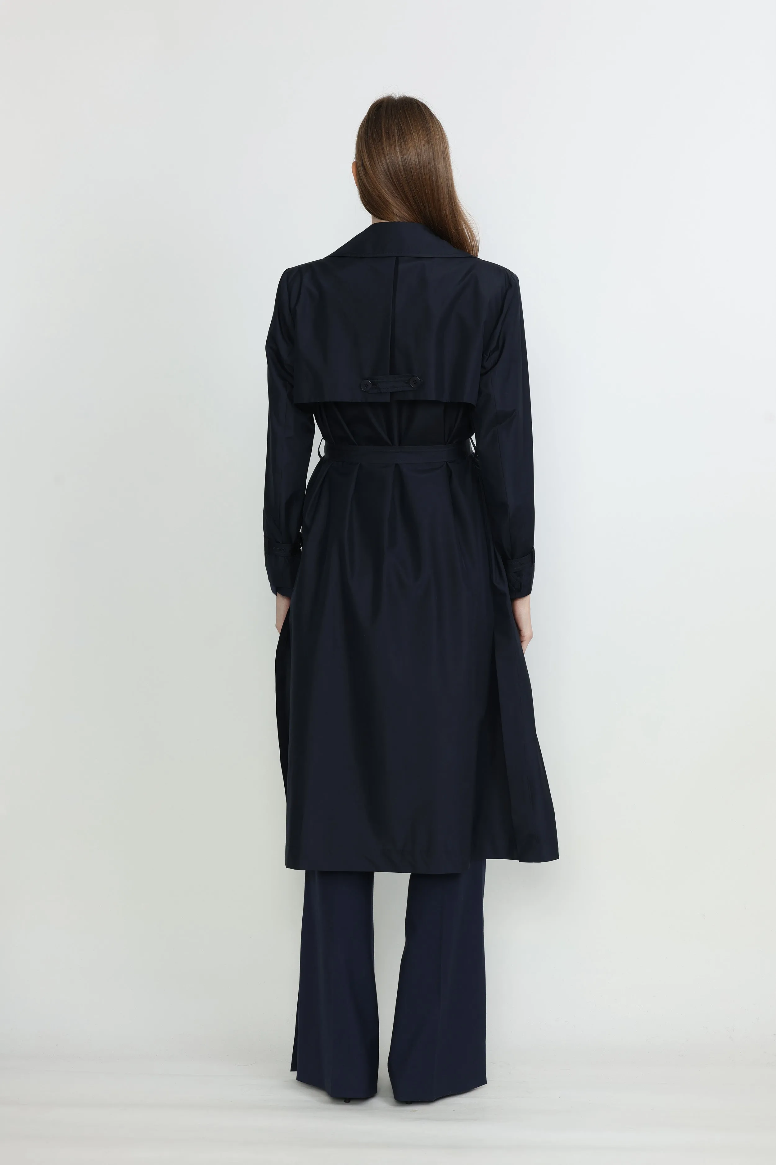 Andria Trench Coat in Navy