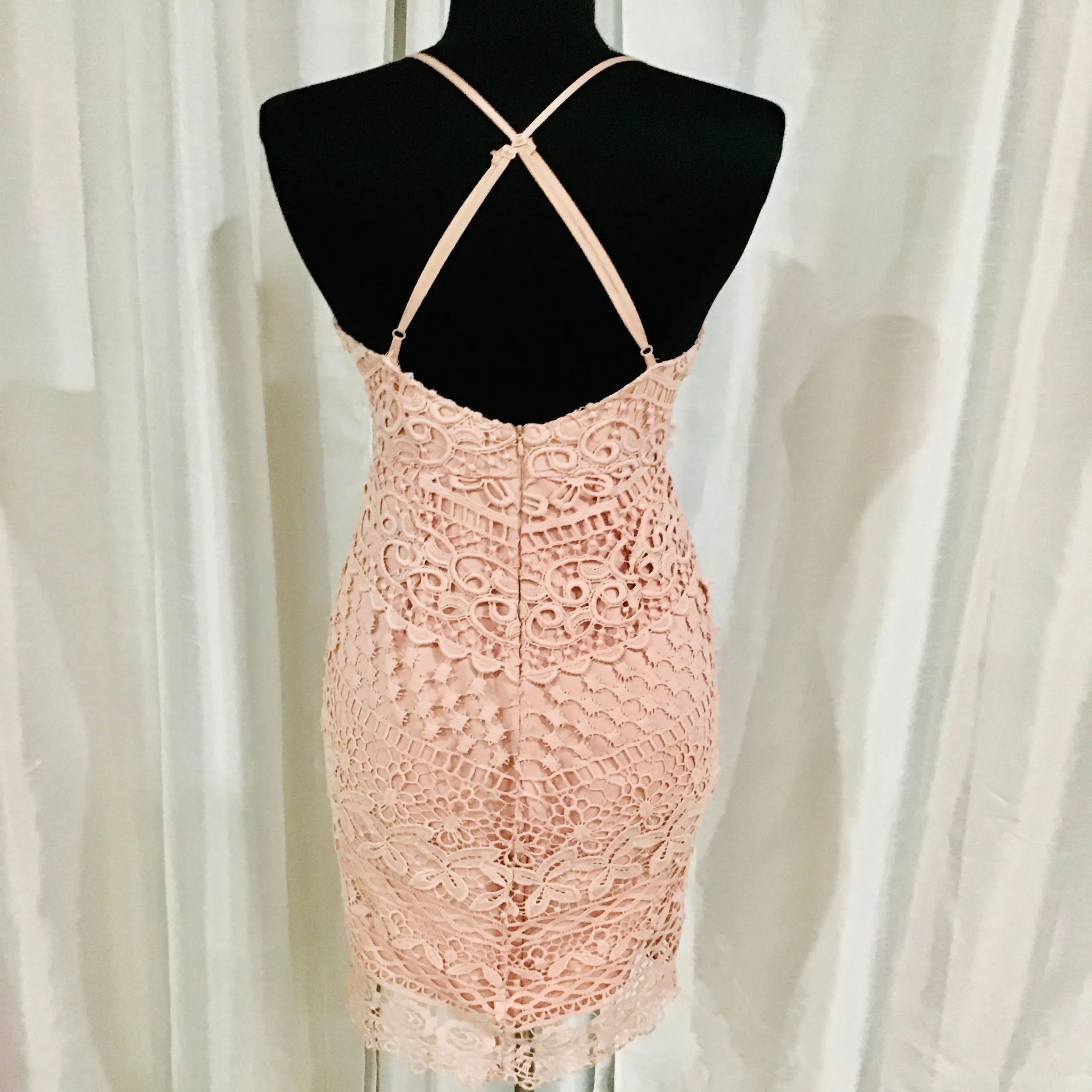 ASTR Blush Crochet Short Dress Size S