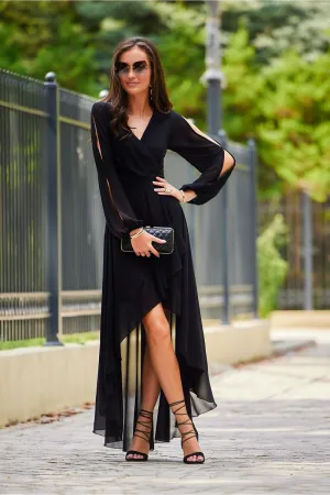 Asymmetrical Flared Maxi Gown