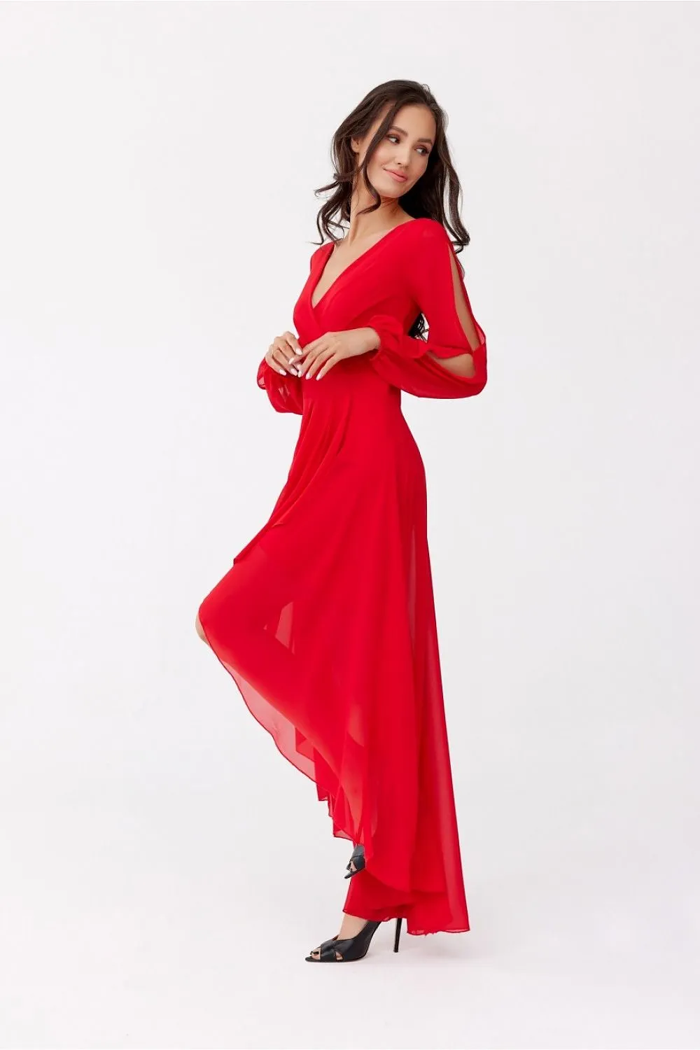Asymmetrical Flared Maxi Gown