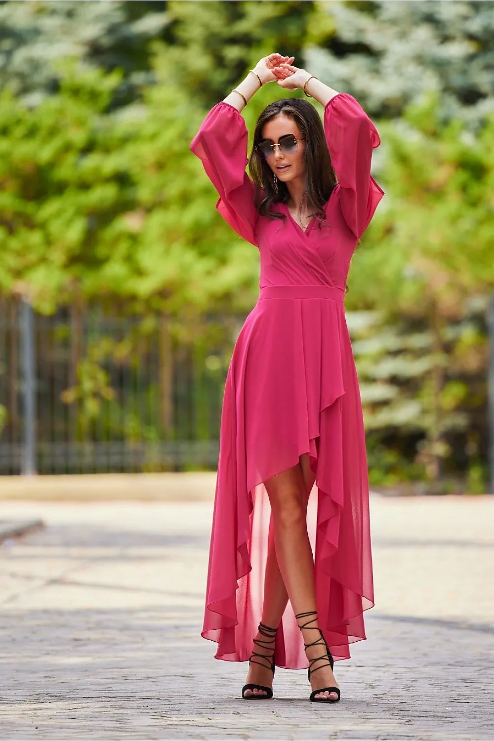 Asymmetrical Flared Maxi Gown