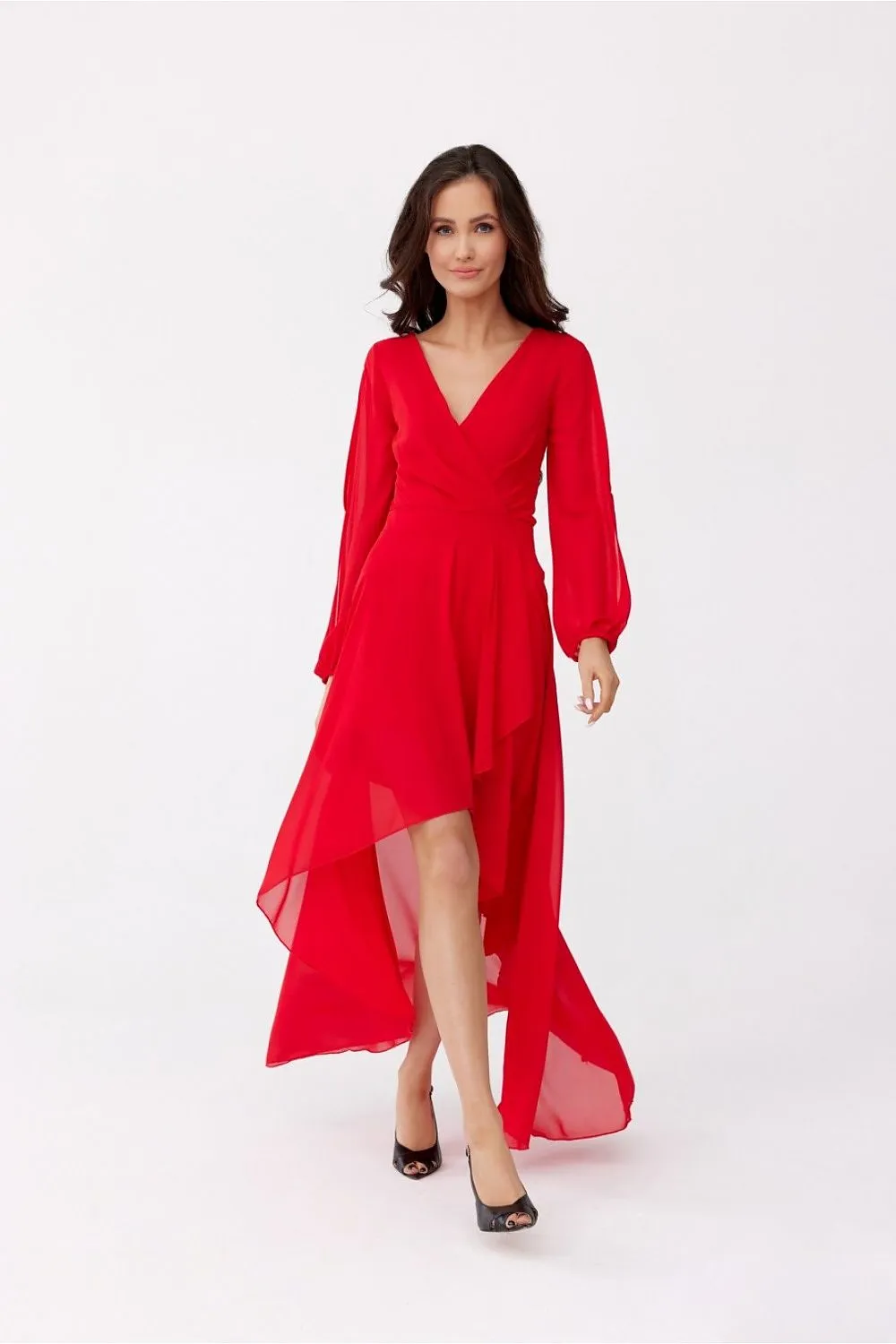 Asymmetrical Flared Maxi Gown