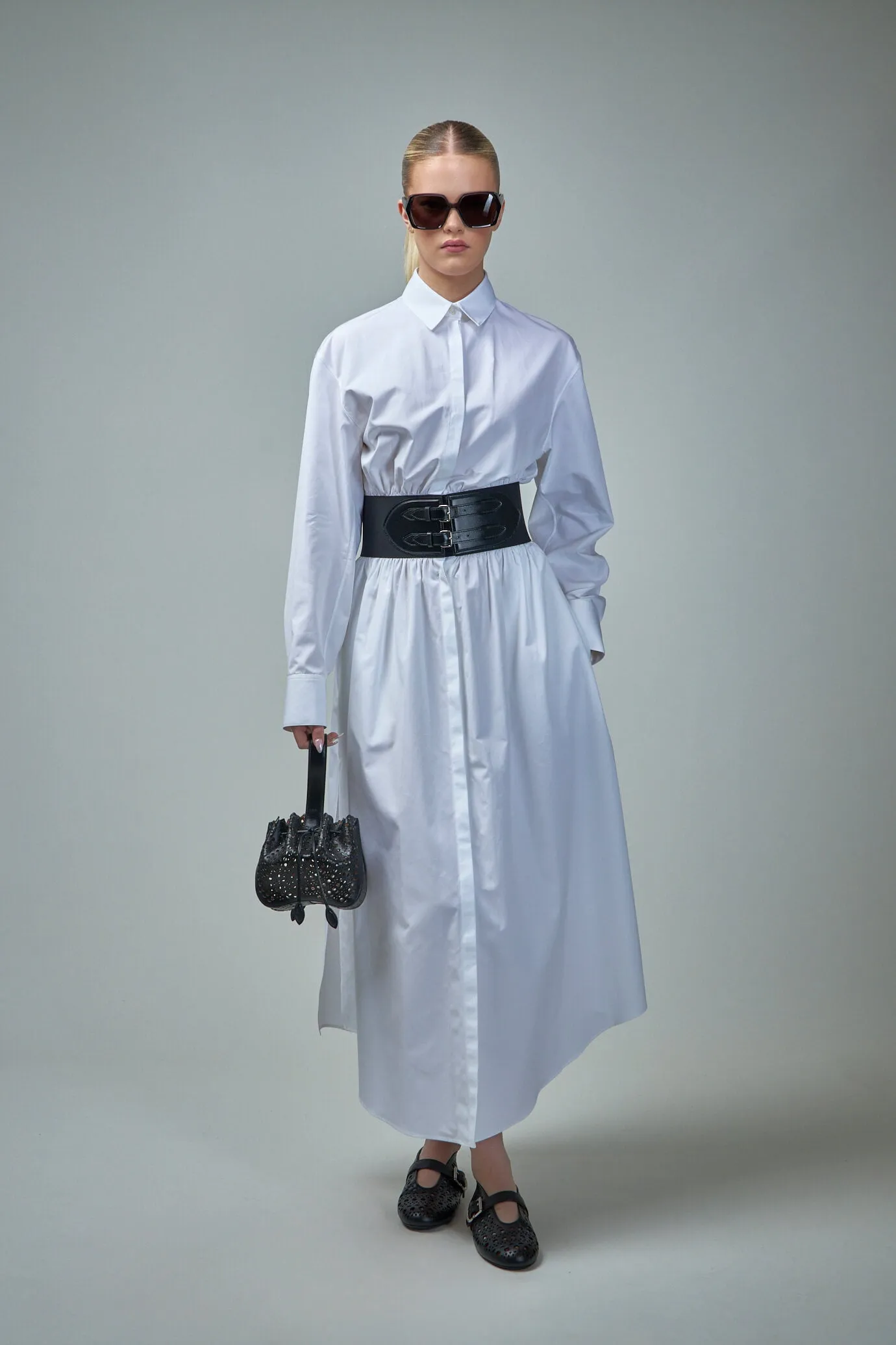 Belted Dress blanc