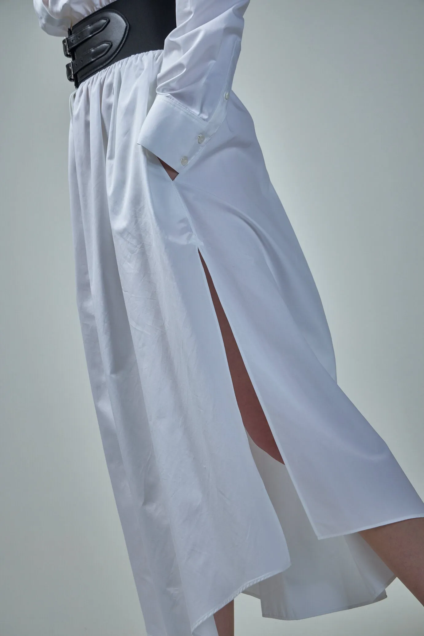 Belted Dress blanc