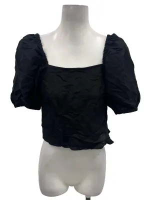 Black Puff Sleeve Top